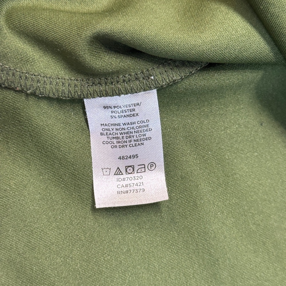 Ann Taylor Olive Green Bell‎ Sleeve Button Detail Top Size L - Picture 4 of 9